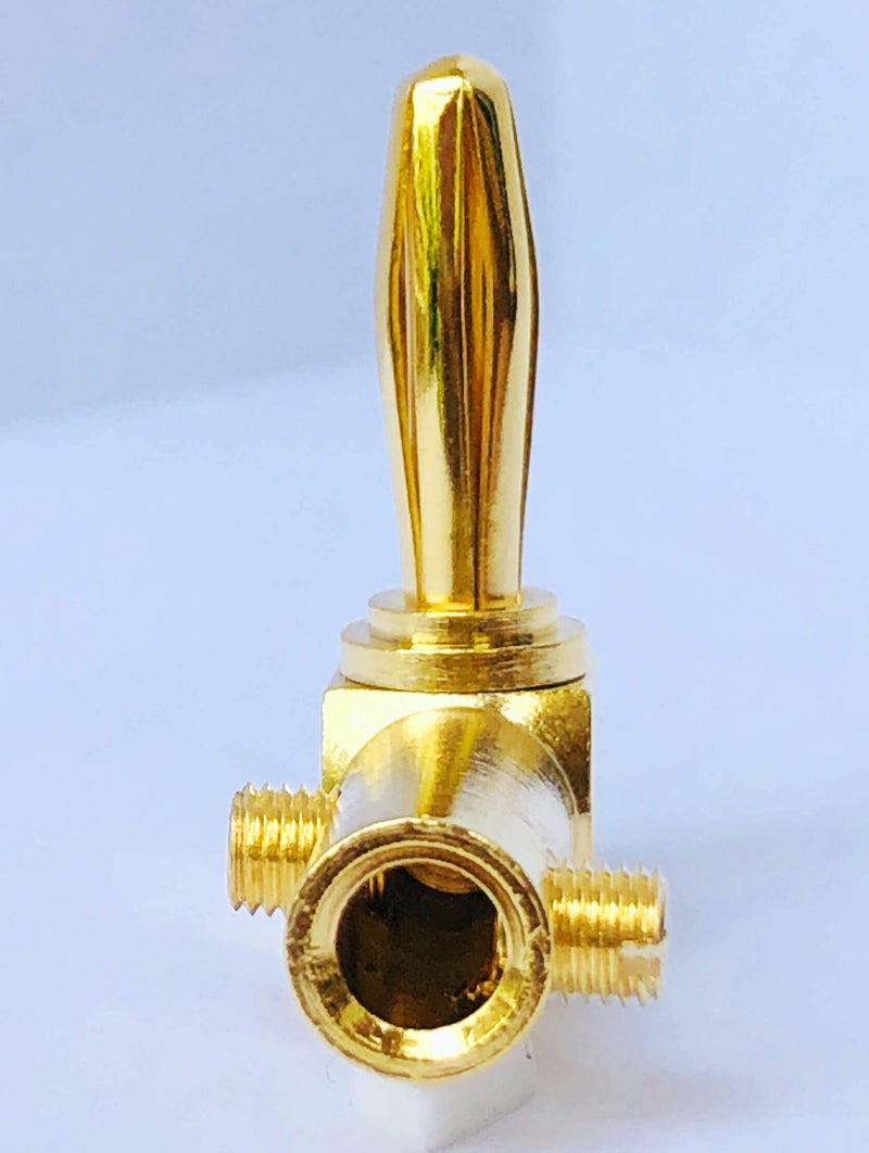 Goaycer 4mm Banana Plugs Right Angle 6 Pairs, 24k Gold Plated 90 Degree Speaker Connector (12Pcs) - Image 2